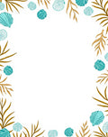 Teal Seashell And Kelp Border Rug