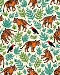 Wild Tiger Jungle Foliage Creatures Rug