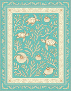 Teal Sea Turtle Coral Marine Life Rug