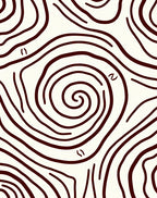 Crimson Swirl Organic Wave Rug