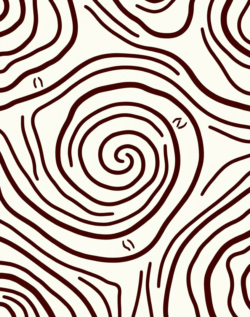 Crimson Swirl Organic Wave Rug
