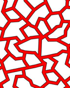 Bold Red Cracked Geometric Rug