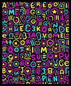 Retro Alphabet Blast Rug