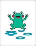 Jolly Green Frog Ripples Pond Rug