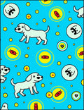 Cute Blue Puppy Circle Cartoon Rug