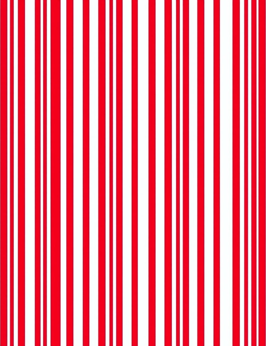 Bold Red White Vertical Stripe Rug