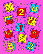 Retro Number Blocks Counting Collection Rug