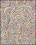 Vibrant Abstract Swirl Red Blue Yellow Rug