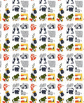 Whimsical Animal Shapes Colorful Collage Rug
