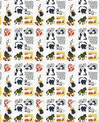 Whimsical Animal Shapes Colorful Collage Rug