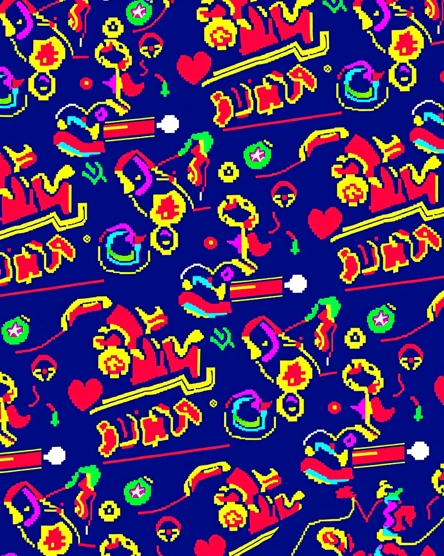 Retro Pixelated Graffiti Explosion Rug