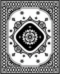 Monochromatic Ornate Mandala Starburst Rug