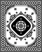 Monochromatic Ornate Mandala Starburst Rug
