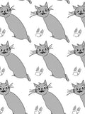 Playful Grey Cats Paw Prints Rug