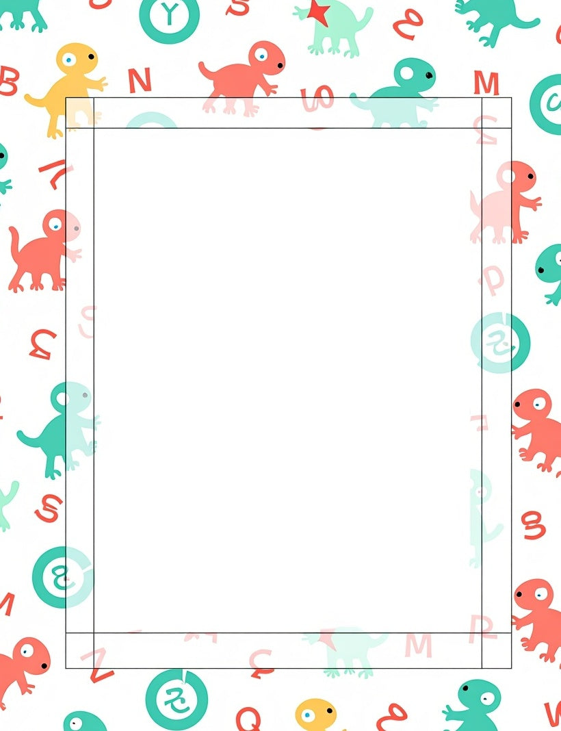 Whimsical Cartoon Dino Alphabet Animals Rug