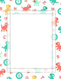 Whimsical Cartoon Dino Alphabet Animals Rug
