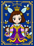 Royal Queen And Bees Illustration Rug