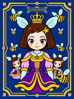 Royal Queen And Bees Illustration Rug