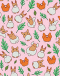 Whimsical Corgi Carrot Spring Garden Rug