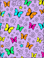Whimsical Multicolor Butterfly Swirl Rug