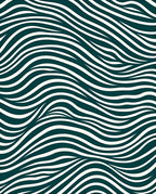 Deep Teal And Cream Wavy Stripes Rug