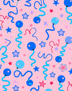 Pink Balloon Star Confetti Rug
