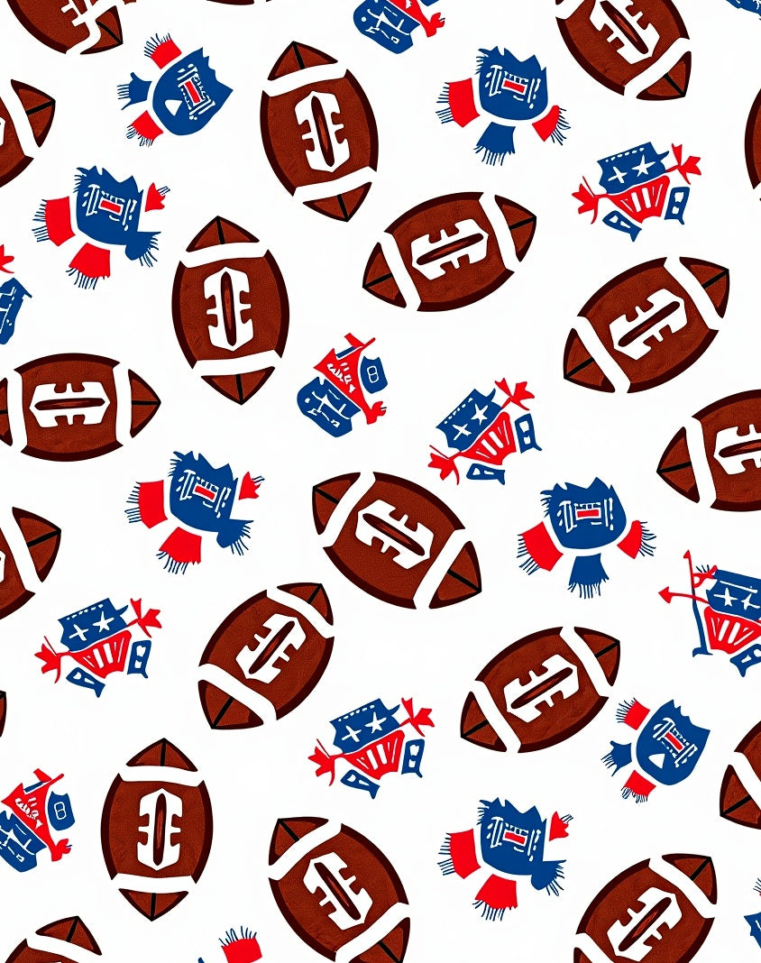 American Football Red Blue Scarf Rug