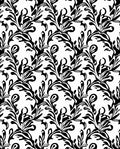Elegant Black White Flourish Vine Rug