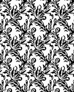 Elegant Black White Flourish Vine Rug