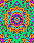 Vibrant Fuchsia Orange Starburst Mandala Rug