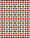 Retro Orange Olive Black Geometric Lattice Rug