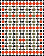 Retro Orange Olive Black Geometric Lattice Rug