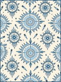 Cerulean Sunburst Floral Medallion Rug