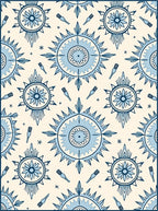 Cerulean Sunburst Floral Medallion Rug