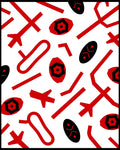 Bold Red and Black Abstract Scatter Rug