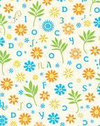 Alphabet Flowers And Leaves Design Rug