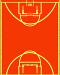 Orange Court Graphic Rug
