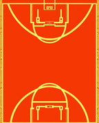 Orange Court Graphic Rug
