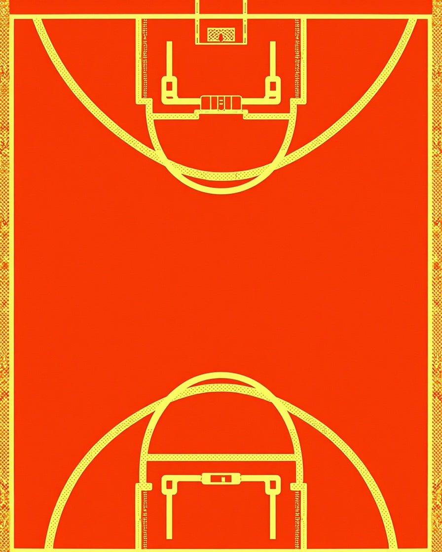 Orange Court Graphic Rug