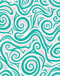Teal Swirl Abstract Organic Rug