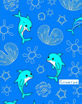 Aqua Dolphins Amidst Ocean Flora Rug