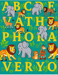 Whimsical Safari Alphabet Animals Teal Rug