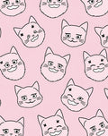 Charming Pink Cat Faces Pillow Rug
