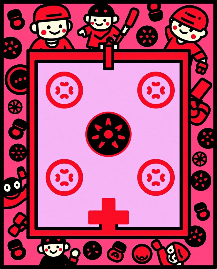 Pink And Red Sports Characters Rug