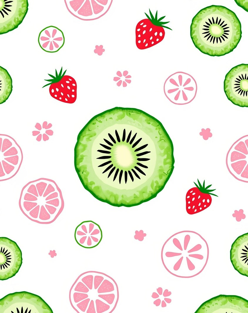 Sweet Strawberry Kiwi Citrus Blooms Rug