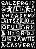 Black White Bold Typographic Figures Abstract Rug
