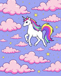 Whimsical Unicorn Rainbow Cloud Sky Rug