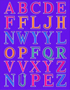 Alphabet Collage Bold Vibrant Letters Rug