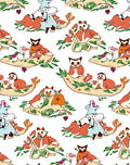 Whimsical Animals In Fall Landscape Rug