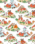 Whimsical Animals In Fall Landscape Rug